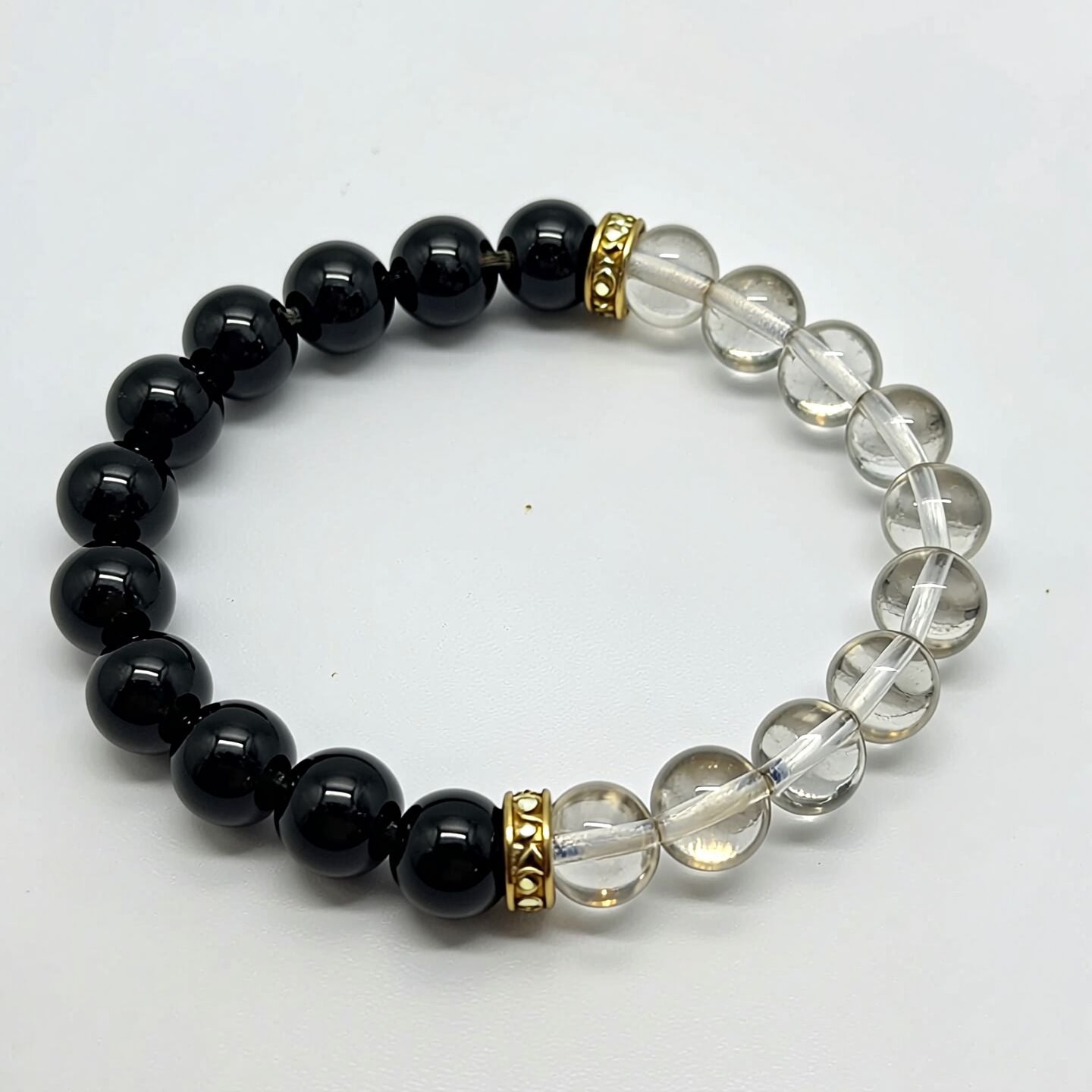Black Agate Quartz Bracelet | Clarity & Balance