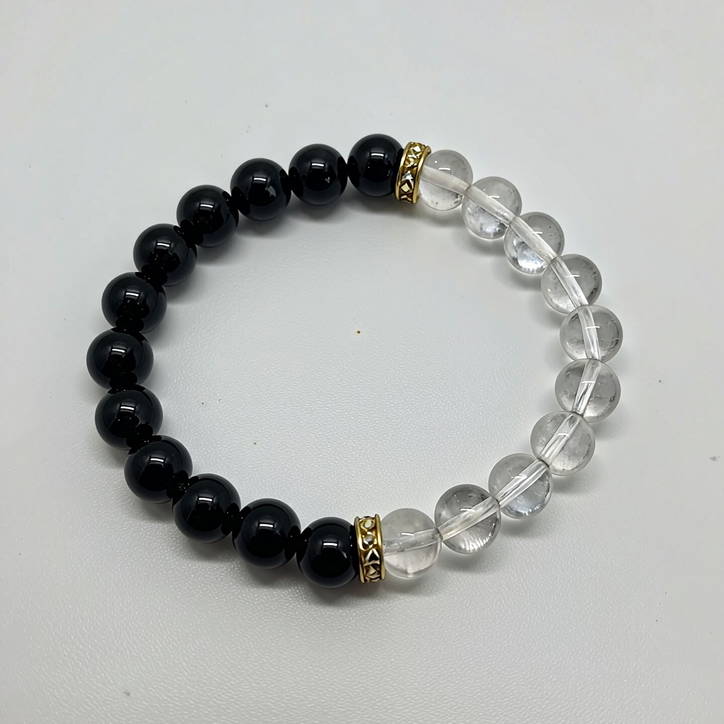 Black Agate Quartz Bracelet | Clarity & Balance