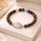 Chakra Unakite Rose Quartz Bracelet | Balance & Love