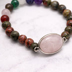 Chakra Unakite Rose Quartz Bracelet | Balance & Love