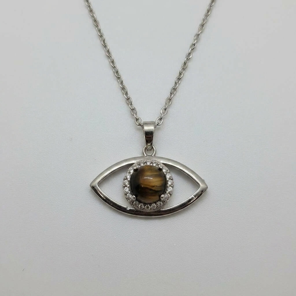 Tiger Eye Evil Eye Pendant | Confidence & Protection