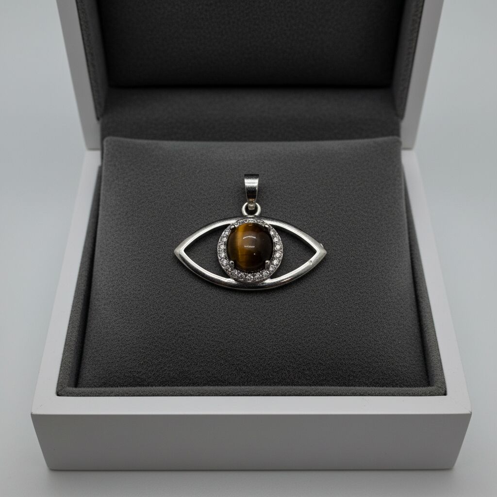 Tiger Eye Evil Eye Pendant | Confidence & Protection