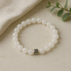 White Jade Hematite Bracelet | Calm & Balance