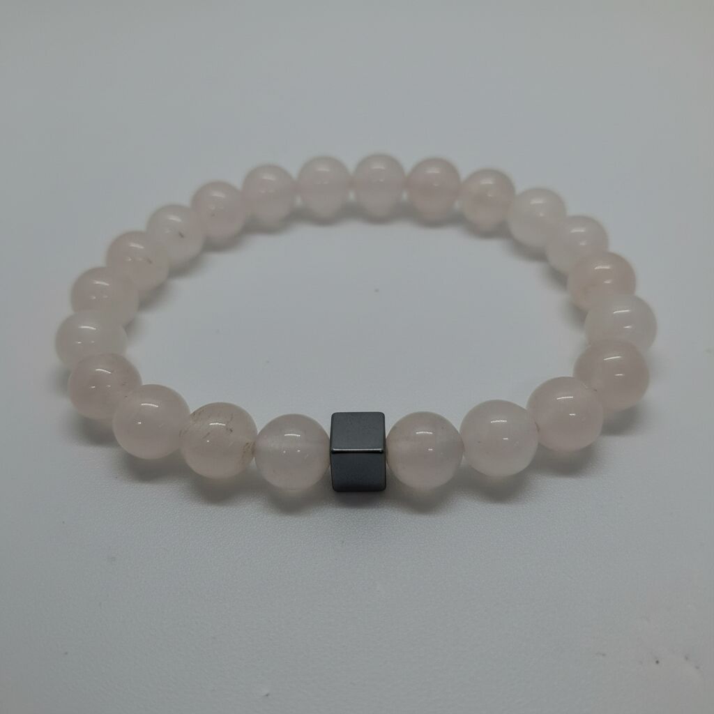 White Jade Hematite Bracelet | Calm & Balance
