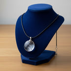 Clear Quartz Coin Pendant with Wax Cotton Chord