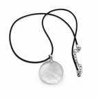 Clear Quartz Coin Pendant with Wax Cotton Chord