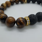 Black Lava Tiger Eye Bracelet | Grounding Strength