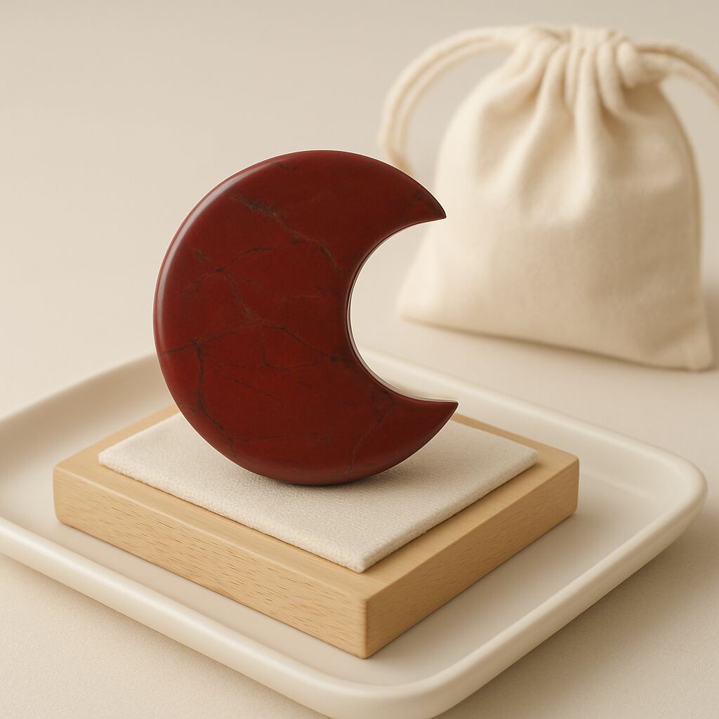 Red Jasper Moon Decor | Grounding & Stability