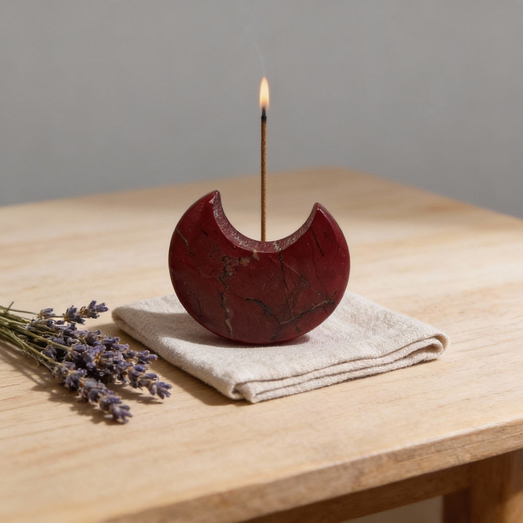 Red Jasper Moon Decor | Grounding & Stability