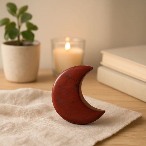 Red Jasper Moon Decor | Grounding & Stability