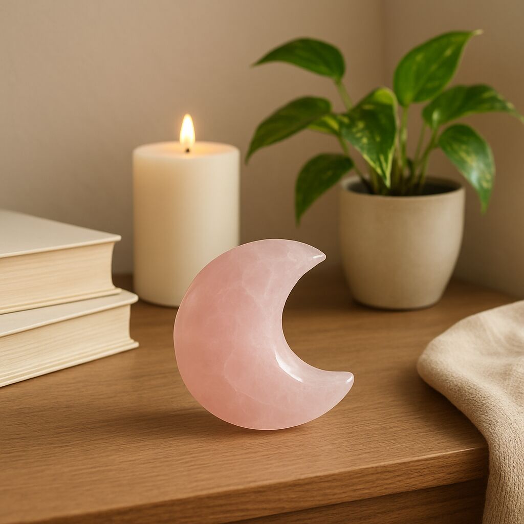 Rose Quartz Moon Decor | Calm & Self Love