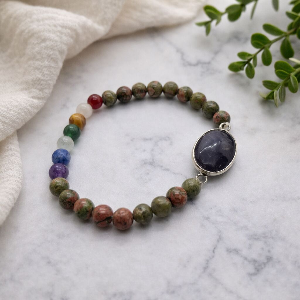 Chakra Bracelet with Amethyst | Balance & Calm
