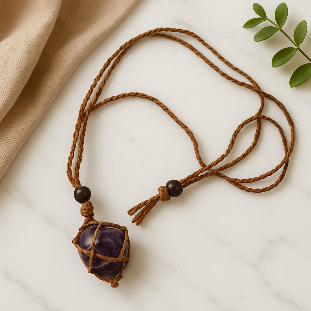 Amethyst Nugget Necklace | Calm & Boho Style Main image