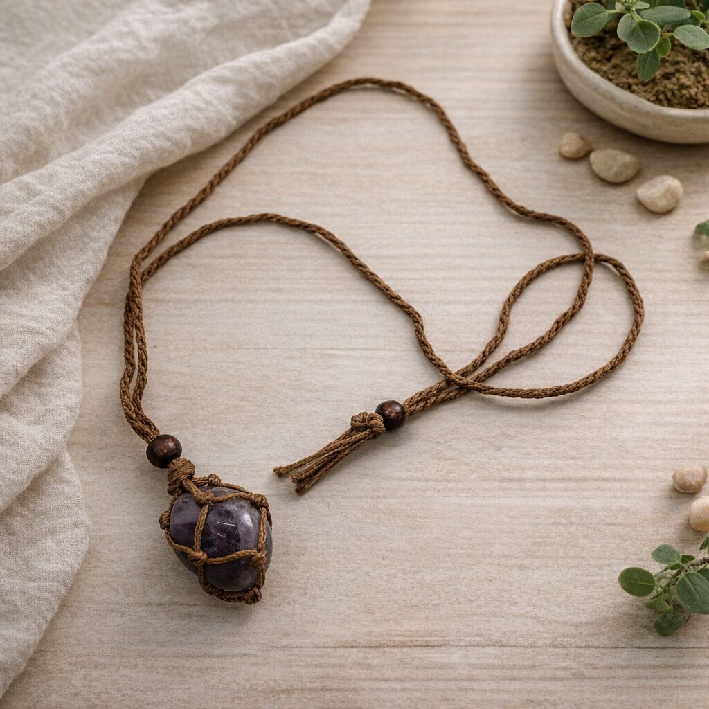 Amethyst Nugget Necklace | Calm & Boho Style