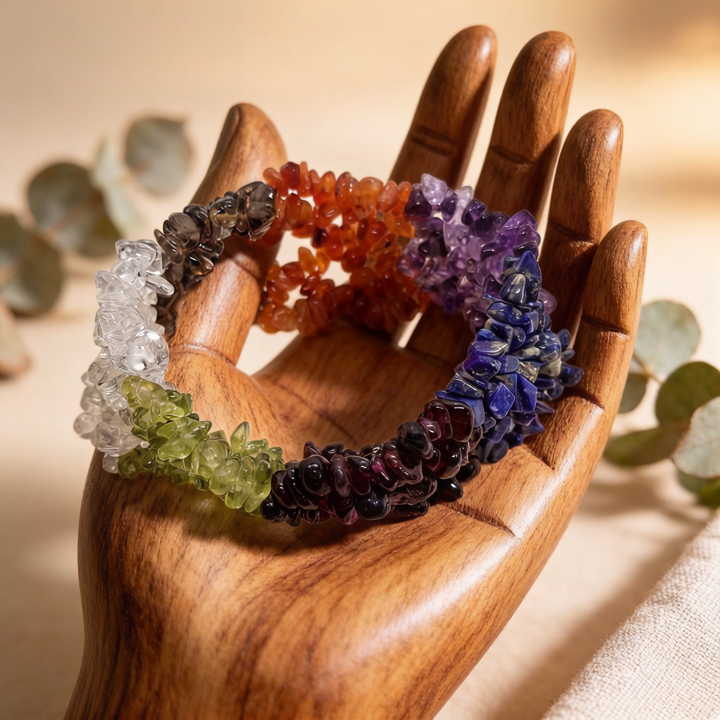 Seven Chakra Tiny Nuggets Bracelet Main image