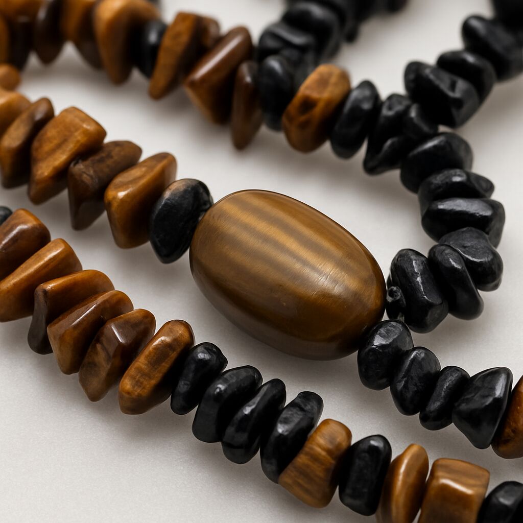 Spinel & Tiger Eye Necklace | Bold Layered Style