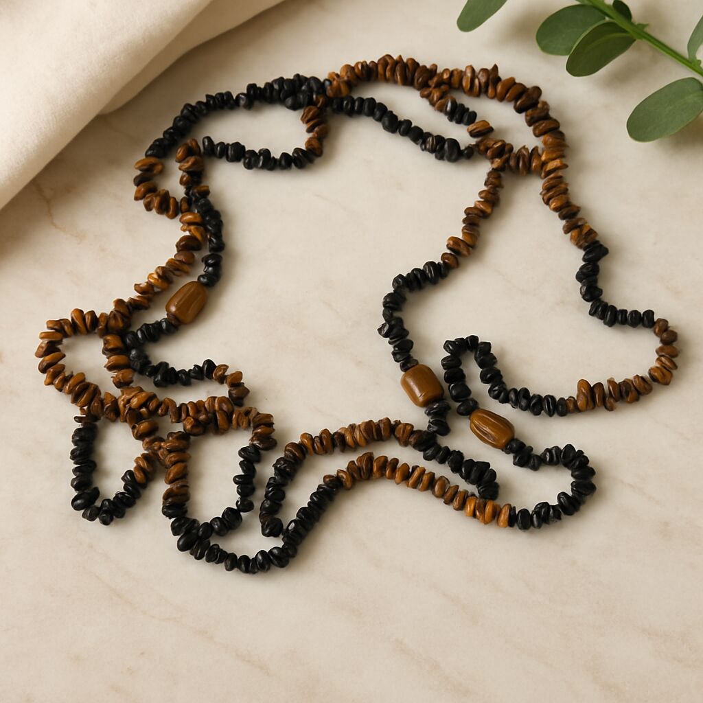Spinel & Tiger Eye Necklace | Bold Layered Style Secondary image