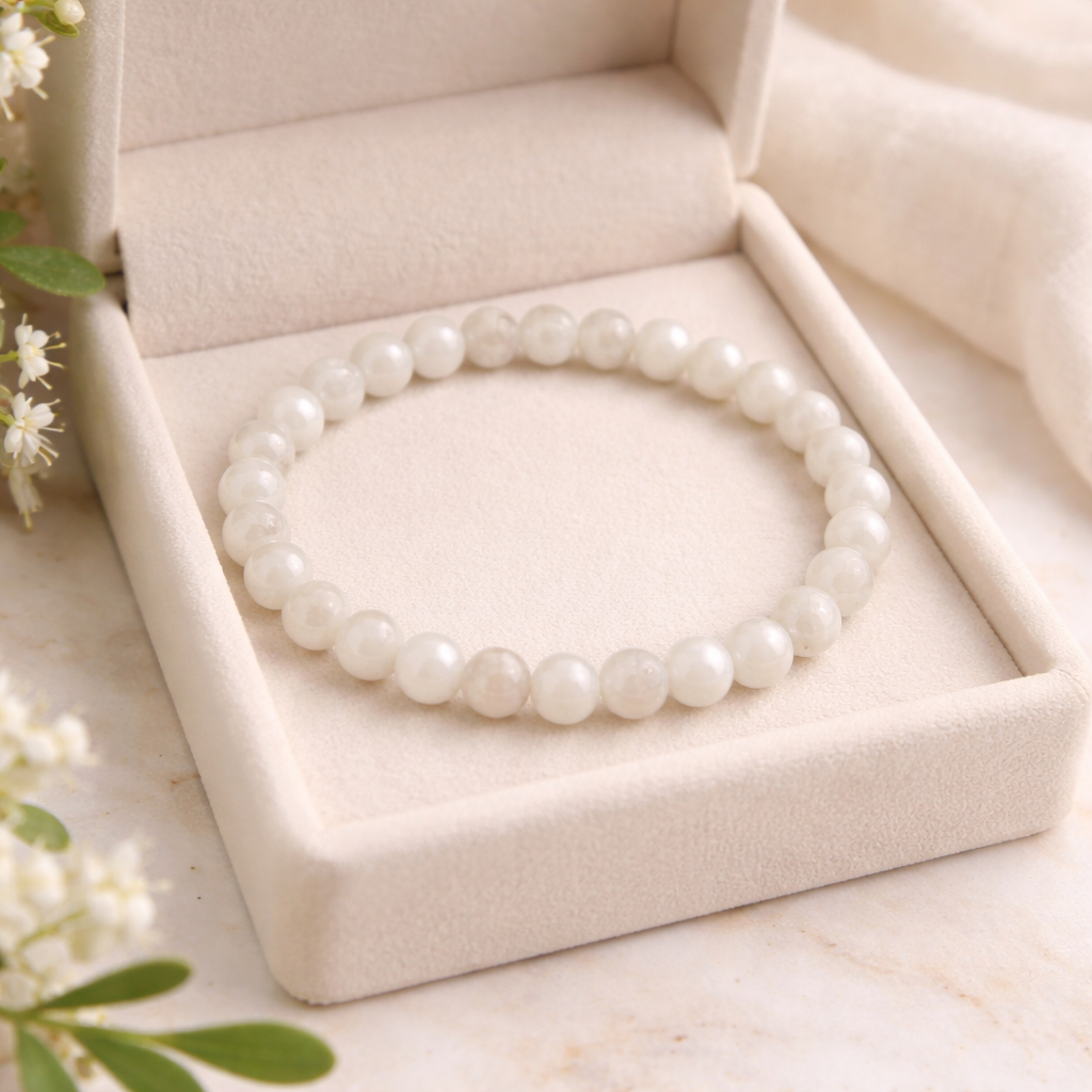 Rainbow Moonstone 6mm Round Ball Bracelet Main image