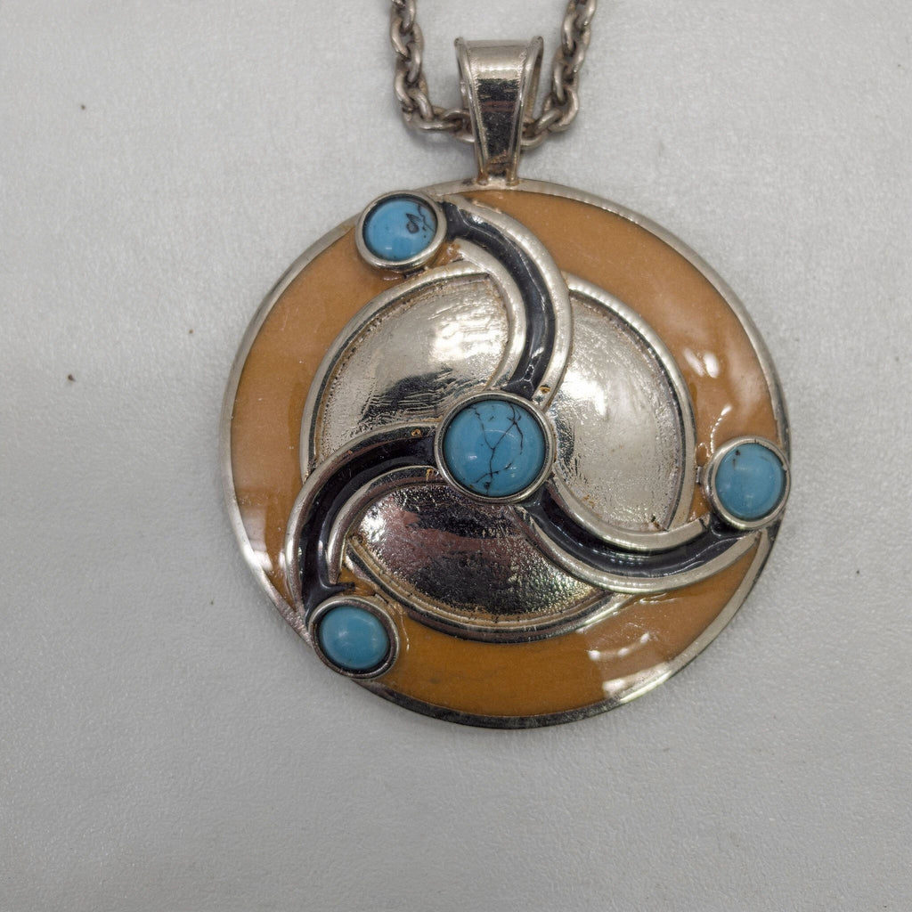 Enamel Pendant Necklace | Minimal Silver Elegance