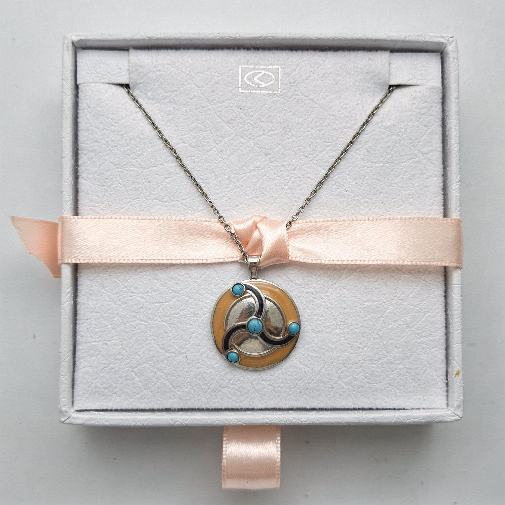 Enamel Pendant Necklace | Minimal Silver Elegance