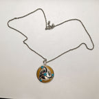 Enamel Pendant Necklace | Minimal Silver Elegance