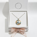 Enamel Pendant Necklace | Minimal Silver Elegance