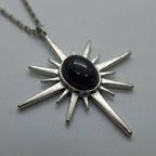 Black Agate Sunburst Pendant | Strength & Protection