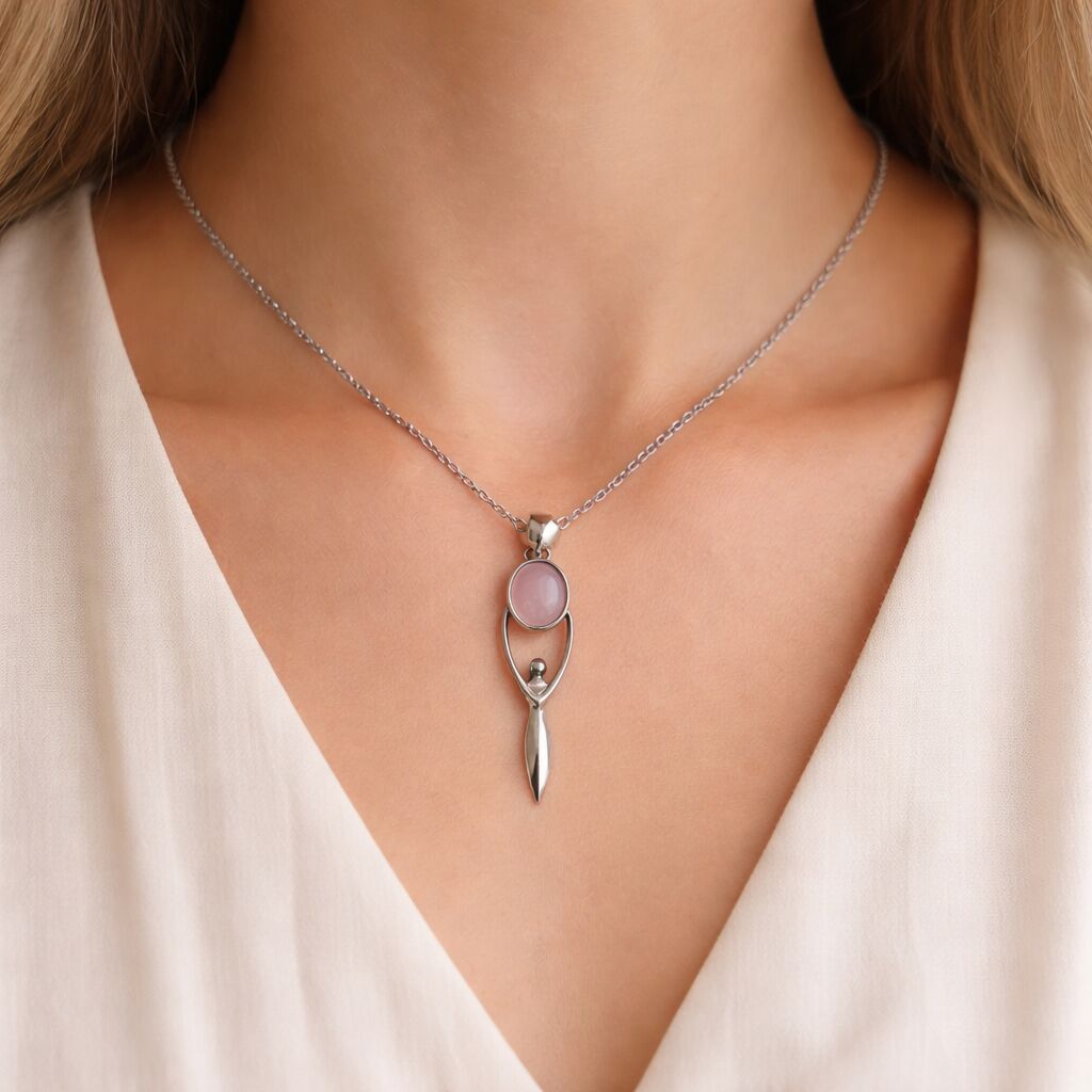 Rose Quartz Angel Pendant | Love & Comfort