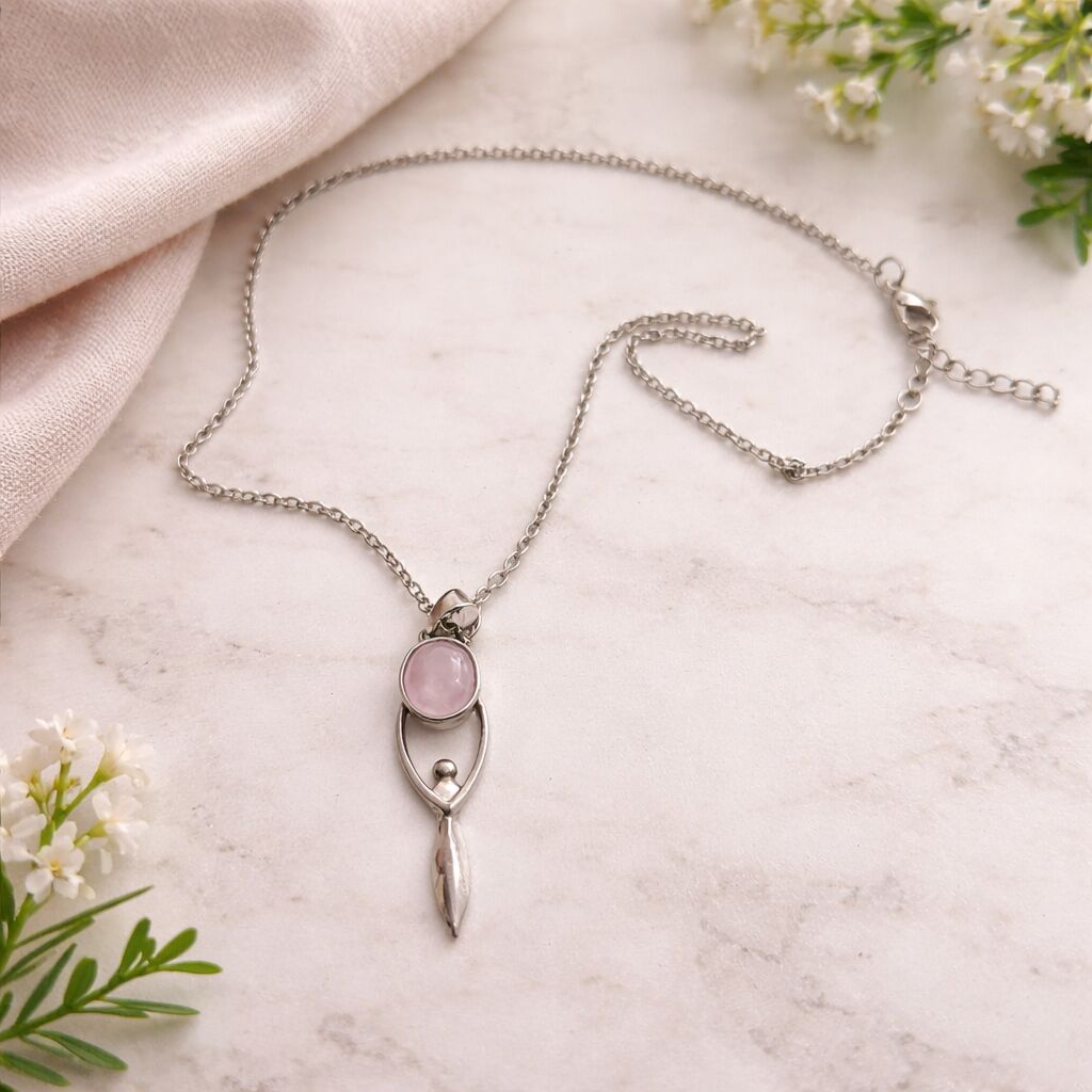 Rose Quartz Angel Pendant | Love & Comfort