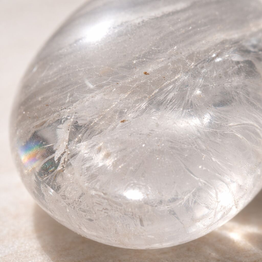 Clear Quartz Palm Stone | Clarity & Balance
