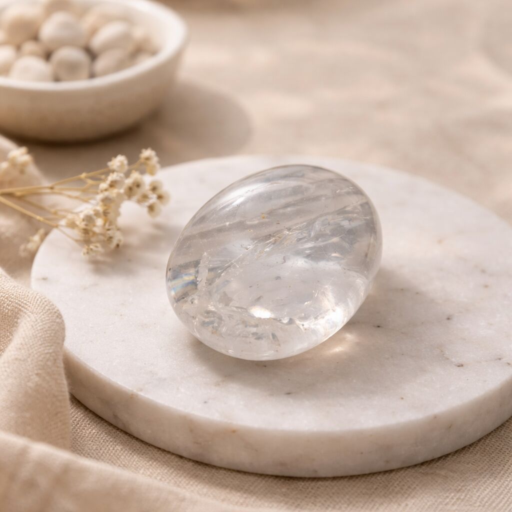 Clear Quartz Palm Stone | Clarity & Balance