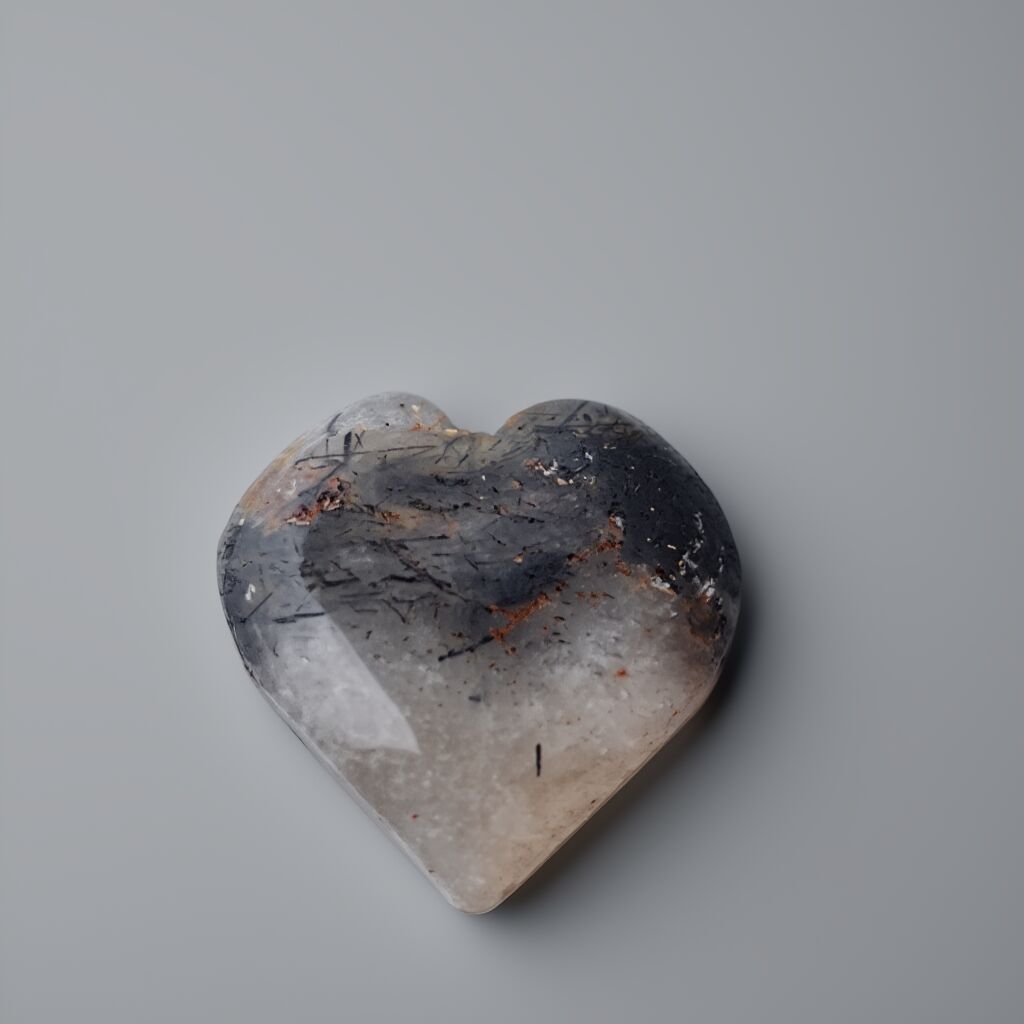 Black Rutilated Quartz Heart | Strength & Balance