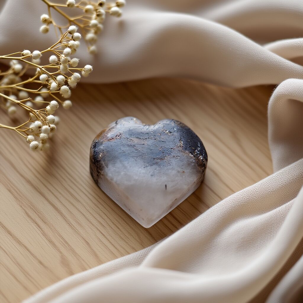 Black Rutilated Quartz Heart | Strength & Balance Main image