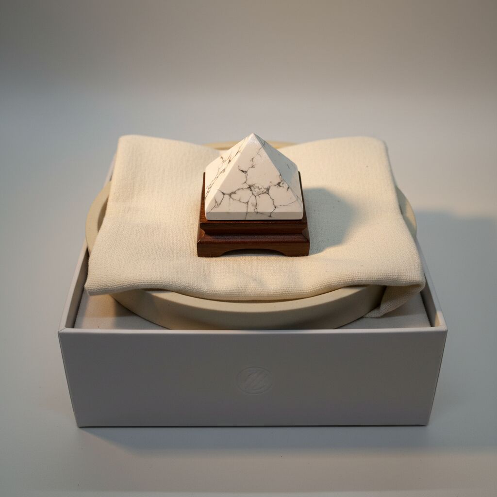 White Howlite Pyramid | Calm & Focus