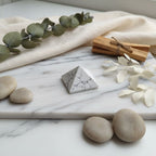 White Howlite Pyramid | Calm & Focus