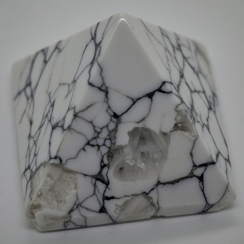 White Howlite Pyramid | Calm & Focus