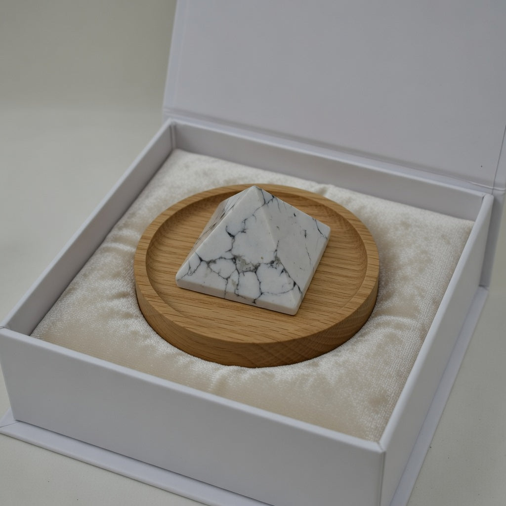White Howlite Pyramid | Calm & Focus
