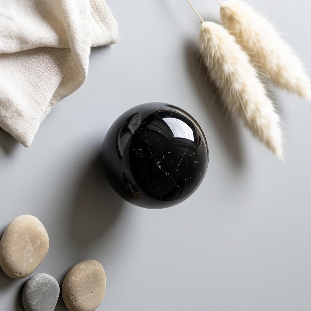 Black Tourmaline Sphere | Grounding & Protection