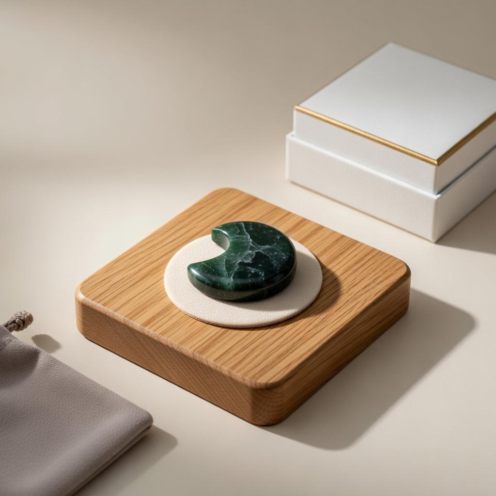 Moss Agate Moon | Growth & Balance Decor