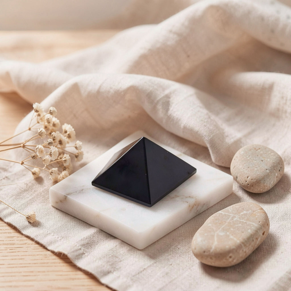 Black Obsidian Pyramid | Focus & Protection