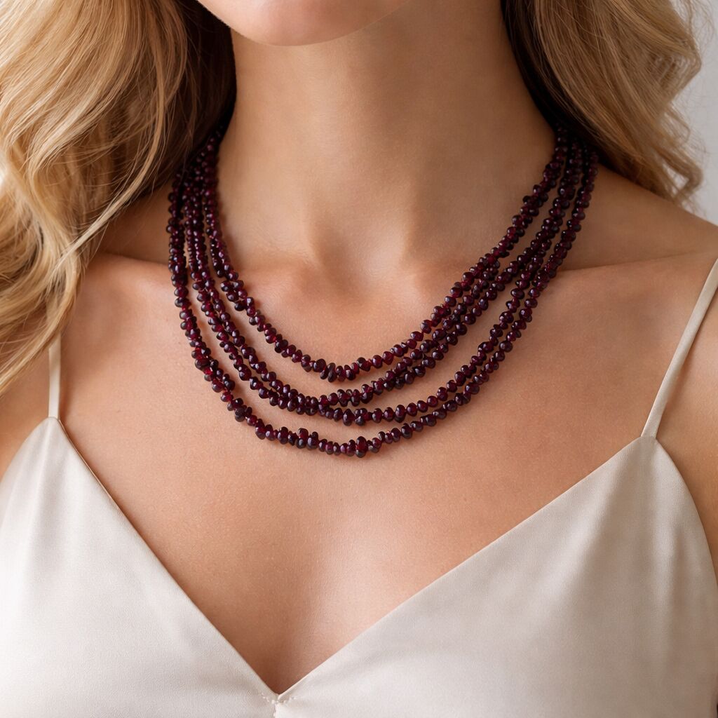 Garnet Nuggets Necklace | Passion & Depth