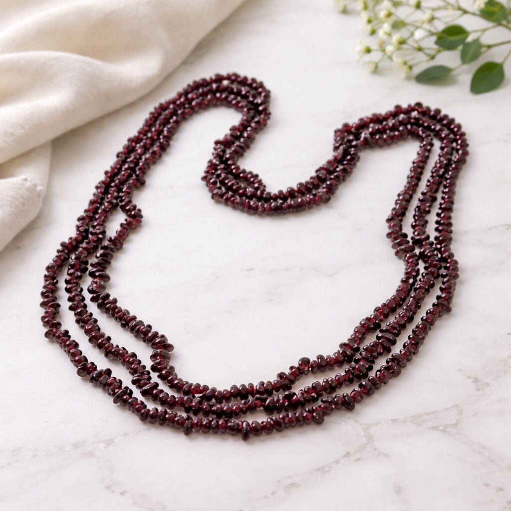 Garnet Nuggets Necklace | Passion & Depth