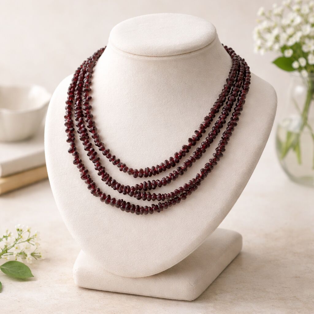 Garnet Nuggets Necklace | Passion & Depth