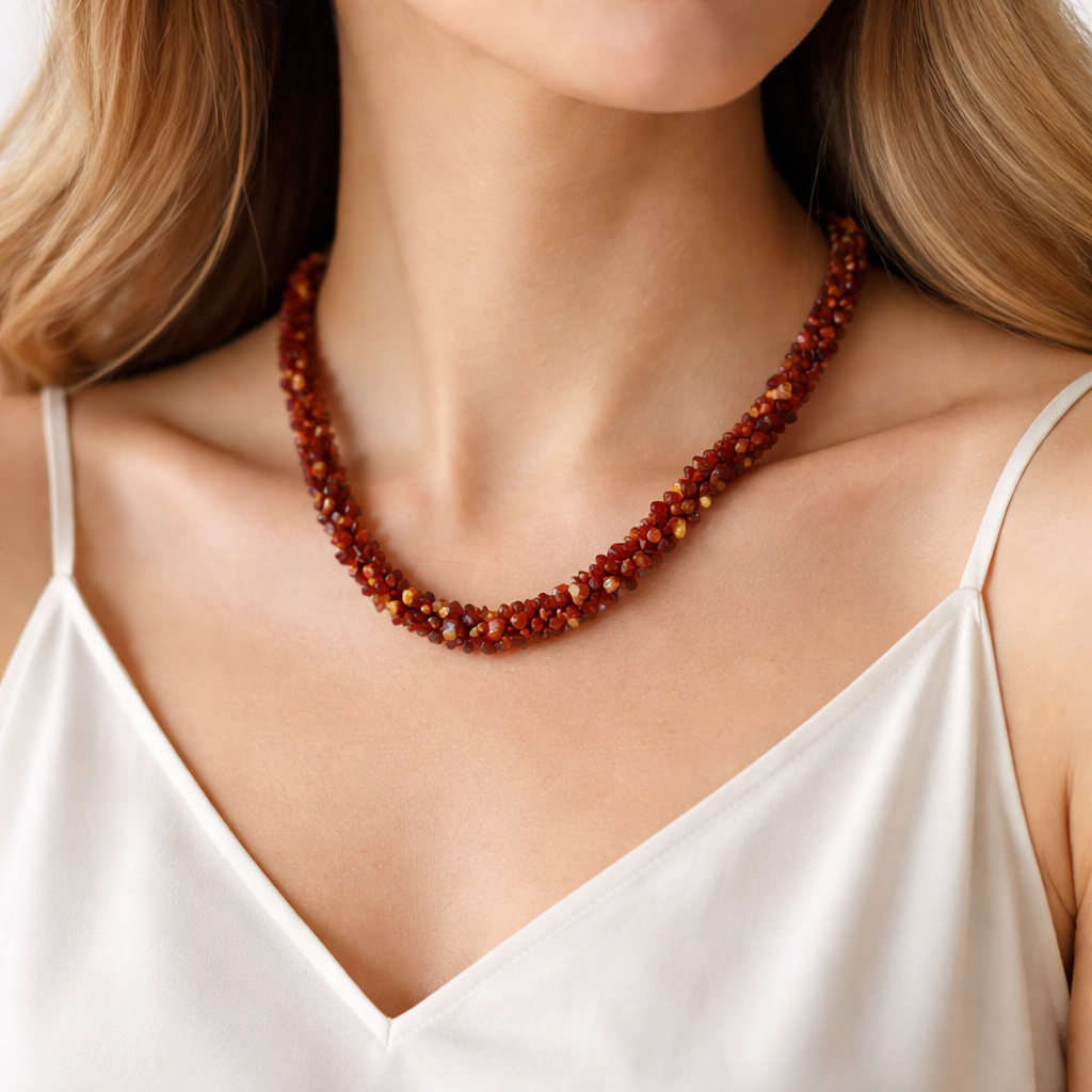 Carnelian Tiny Nuggets Necklace