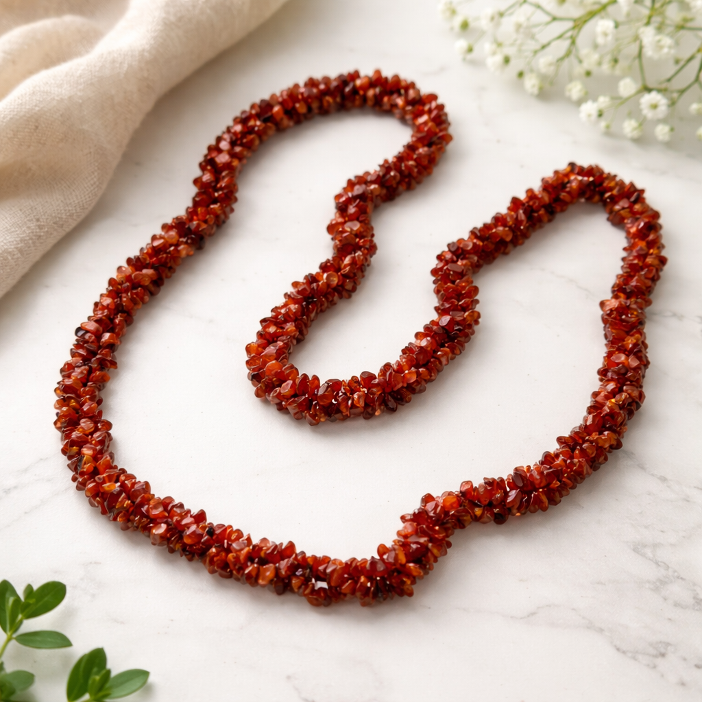 Carnelian Tiny Nuggets Necklace