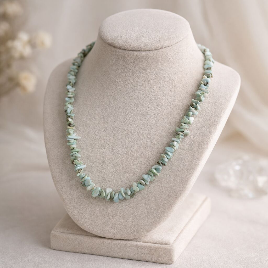Larimar Necklace| Calm Ocean Blue Elegance