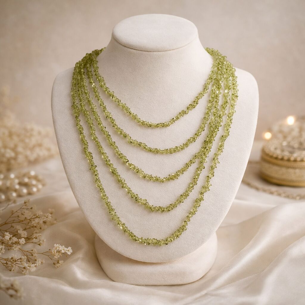 Peridot Necklace Endless | Fresh Green Elegant Style Secondary image