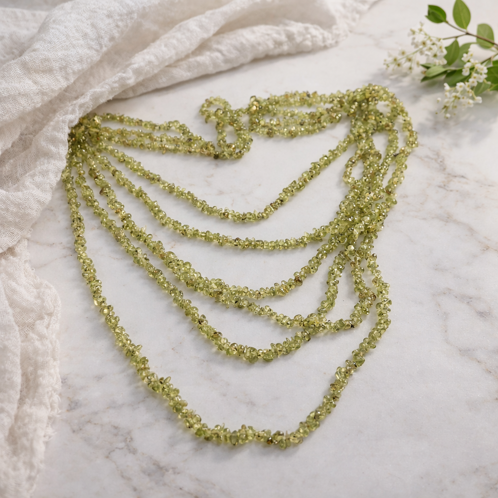 Peridot Tiny Nuggets Necklace