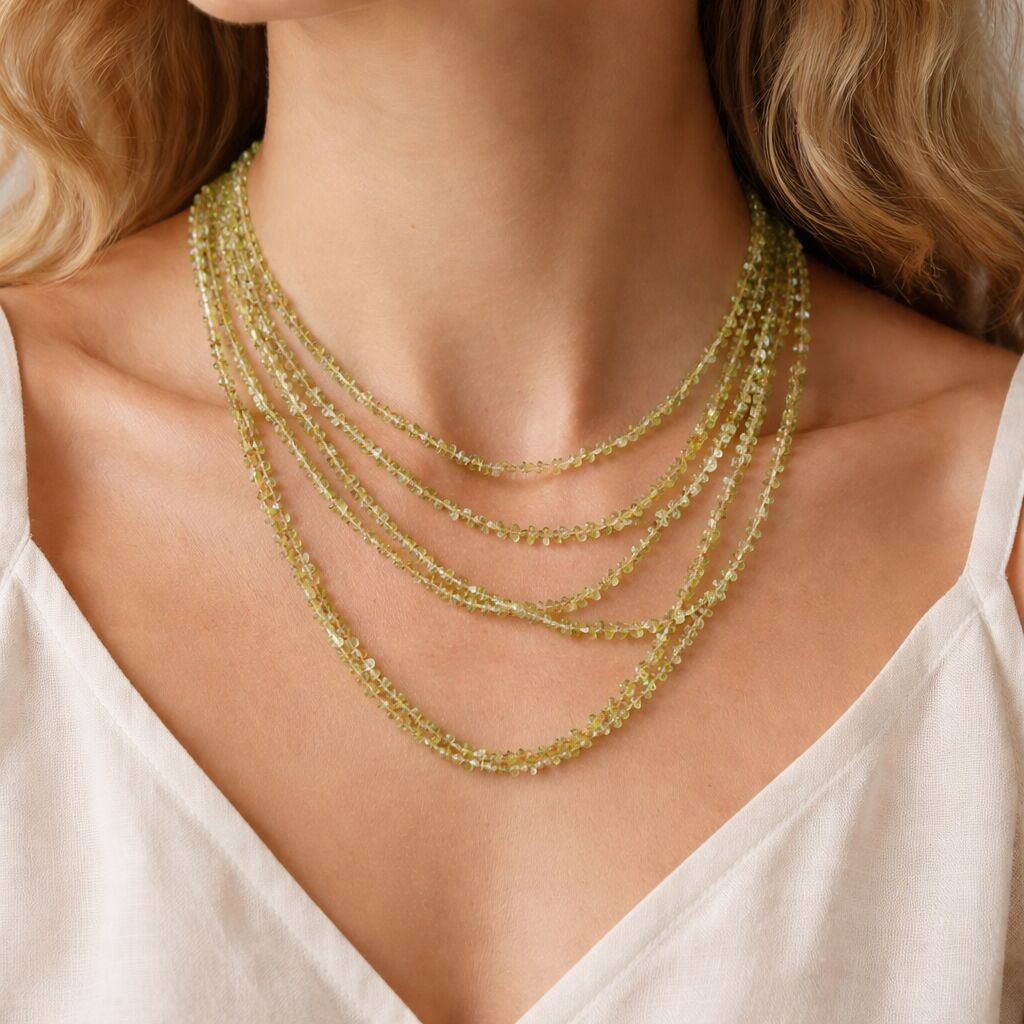 Peridot Necklace Endless | Fresh Green Elegant Style