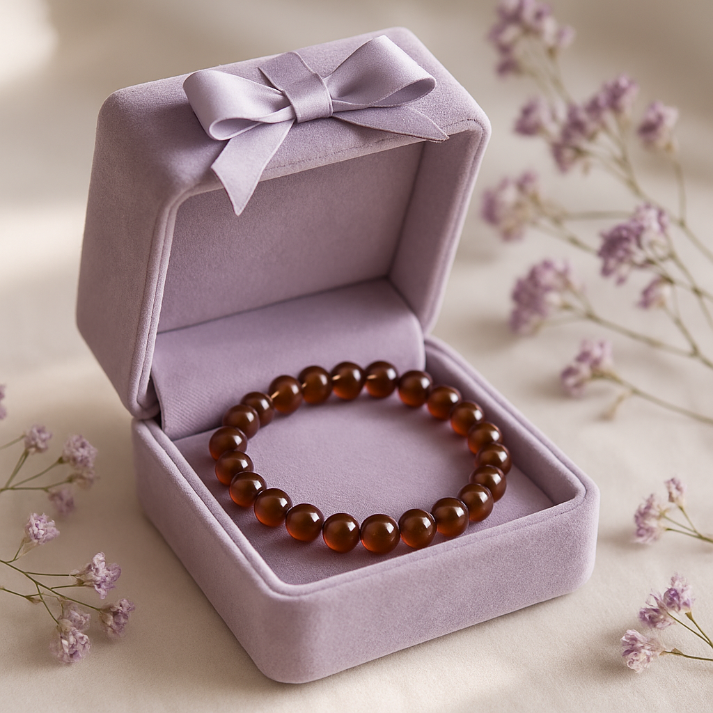 Citrine Quartz 8mm Smooth Ball Stretchable Bracelet Secondary image